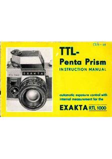 Ihagee Exakta RTL 1000 manual. Camera Instructions.